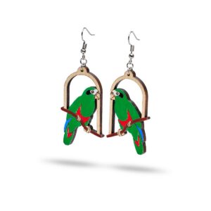 Aretes Colgantes Cotorra de la Española
