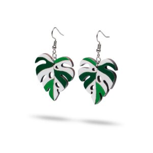 Aretes Colgantes Monstera Variegada